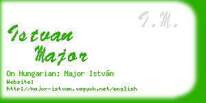 istvan major business card